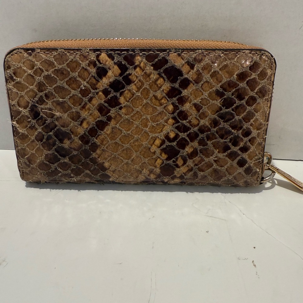 Euc Michael Kors Brown Python Snake Print Wallet - image 2